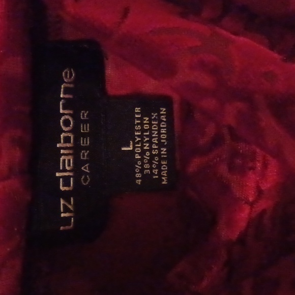 Liz Claiborne_Red Top (Sz L) Cowl neck-Semi Sheer_fully lined - Picture 3 of 8